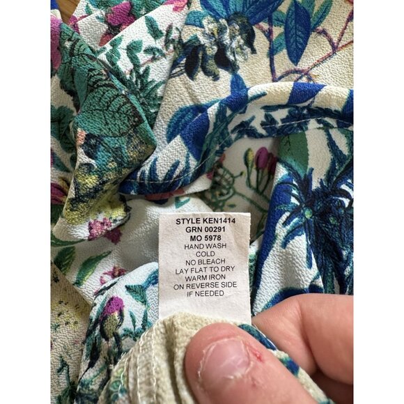 Olive Hill Floral Dress Women Size Medium Colorful Lightweight Buttons Polyester - Picture 10 of 11